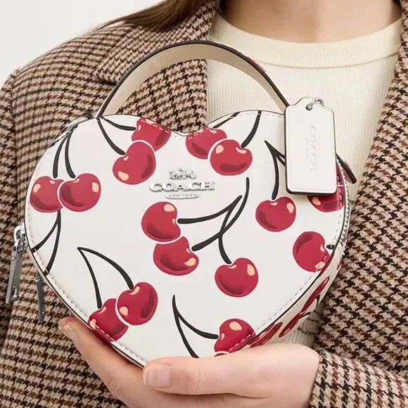 Coach Heart Crossbody Bag With Cherry Print NWT!